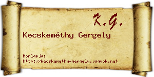 Kecskeméthy Gergely névjegykártya
